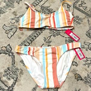 Xhilaration striped bikini set NWT